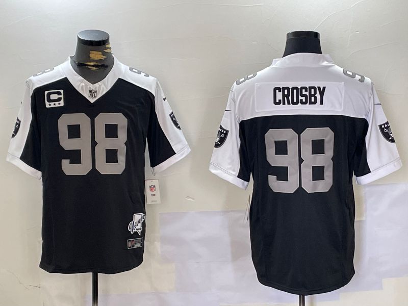 Men Oakland Raiders #98 Crosby Black Thanksgiving five generations 2024 Nike Limited NFL Jersey style 3